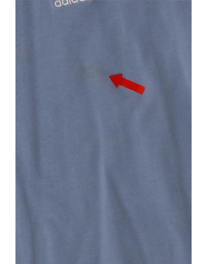 ADIDAS Womens Oversized T-Shirt Top UK 10 Small Blue Cotton Vintage Adidas and Second-Hand Adidas from Messina Hembry 