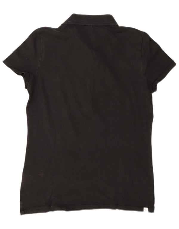 Puma Womens Polo Shirt UK 14 Large Black Cotton
