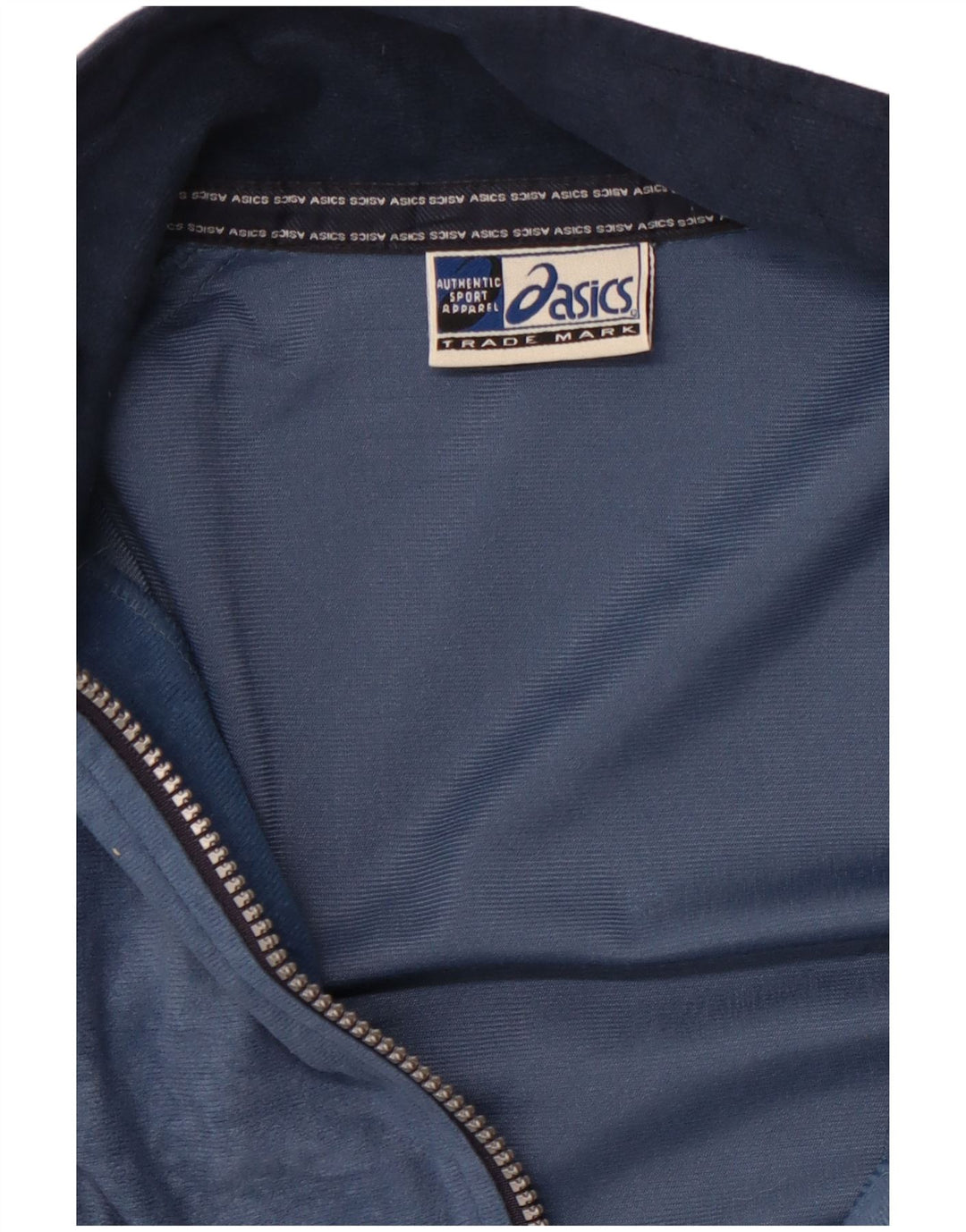 ASICS Mens Velvet Tracksuit Top Jacket XL Navy Blue Colourblock