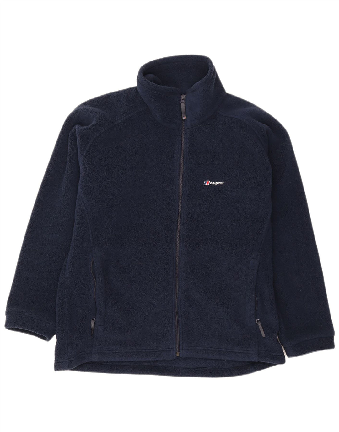 BERGHAUS Womens Oversized Fleece Jacket UK 16 Large Navy Blue Polyester