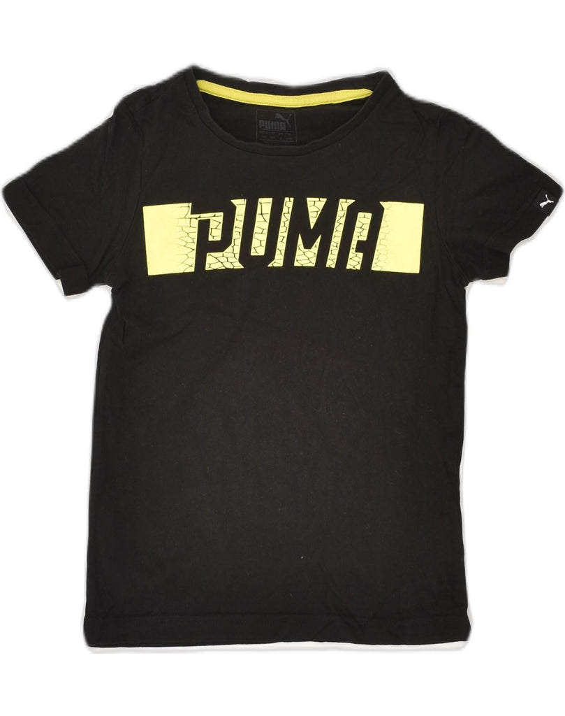 PUMA Boys Graphic T-Shirt Top 7-8 Years Black Cotton | Vintage Puma | Thrift | Second-Hand Puma | Used Clothing | Messina Hembry 