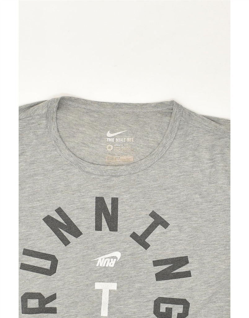 NIKE Mens Athletic Cut Graphic T-Shirt Top Medium Grey Cotton | Vintage Nike | Thrift | Second-Hand Nike | Used Clothing | Messina Hembry 