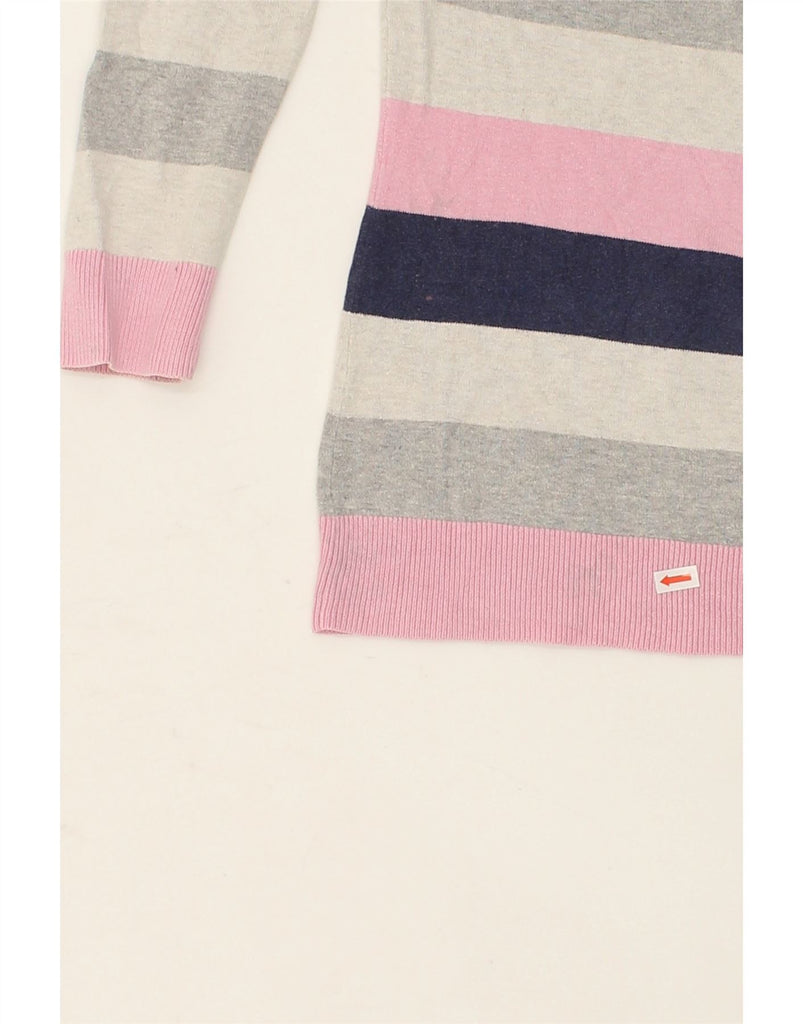 TOMMY HILFIGER Womens V-Neck Jumper Sweater UK 10 Small Pink Striped | Vintage Tommy Hilfiger | Thrift | Second-Hand Tommy Hilfiger | Used Clothing | Messina Hembry 