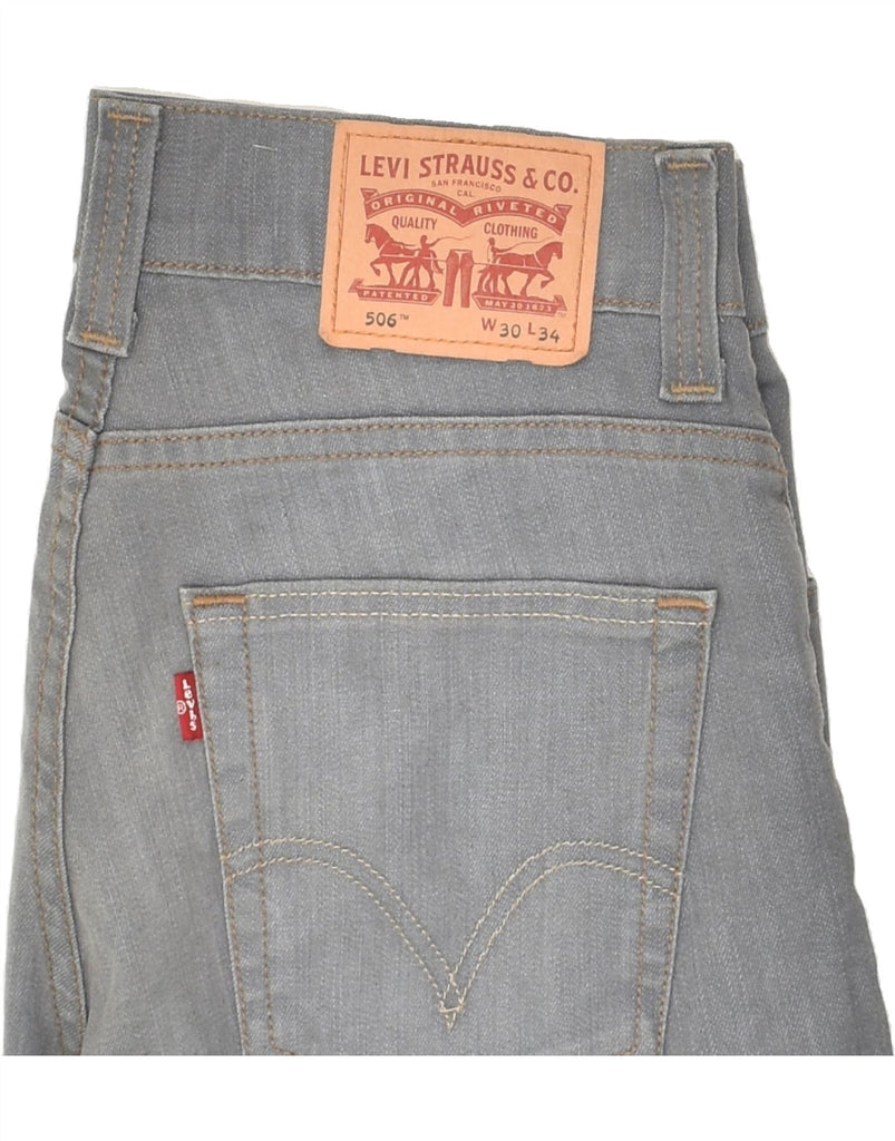 LEVI'S Mens 506 Straight Jeans W30 L34  Grey Cotton | Vintage Levi's | Thrift | Second-Hand Levi's | Used Clothing | Messina Hembry 