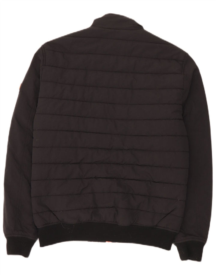 Superdry Mens Padded Jacket UK 38 Medium Black Nylon