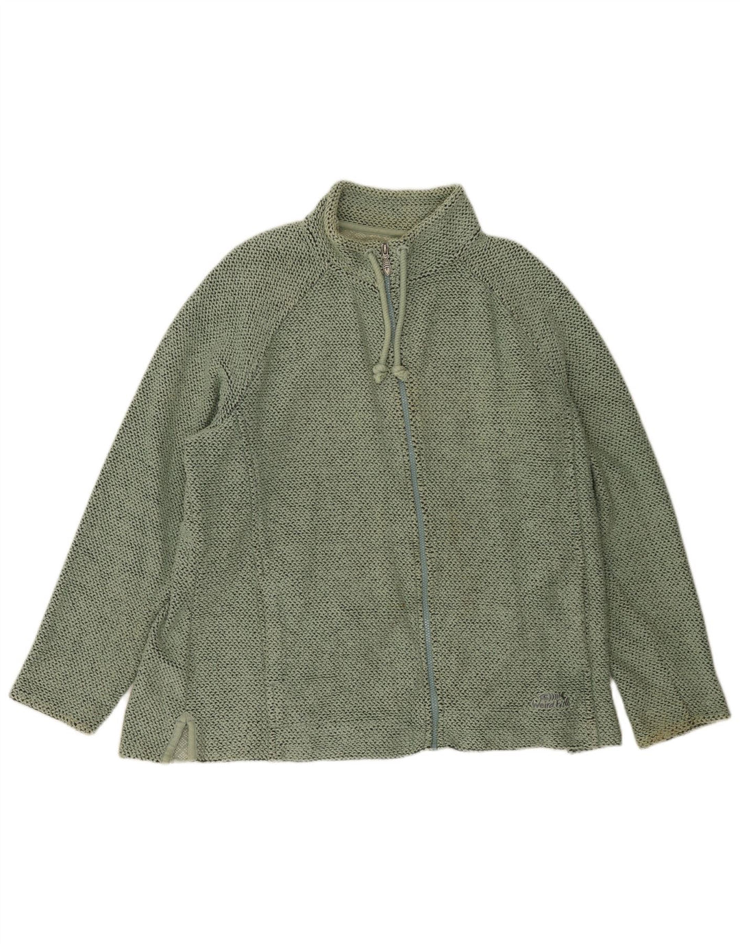 WEIRD FISH Womens Tracksuit Top Jacket UK 20 2XL Green Cotton