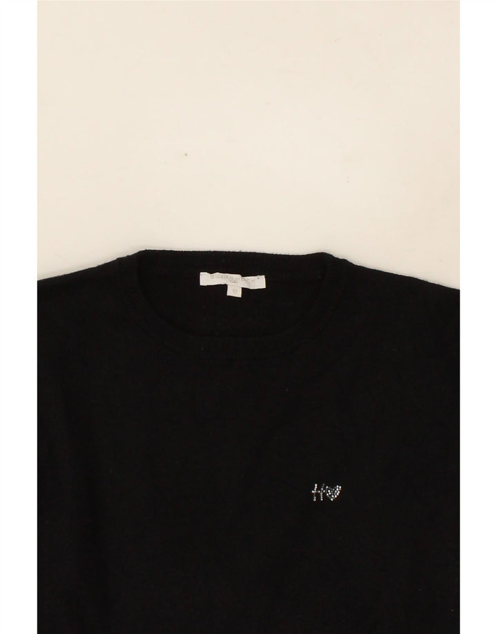 SILVIAN HEACH Womens Crew Neck Jumper Sweater UK 10 Small Black Vintage Silvian Heach and Second-Hand Silvian Heach from Messina Hembry 