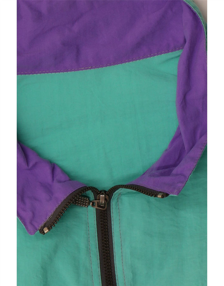 Vintage Mens Tracksuit Top Jacket XL Blue Geometric Polyamide