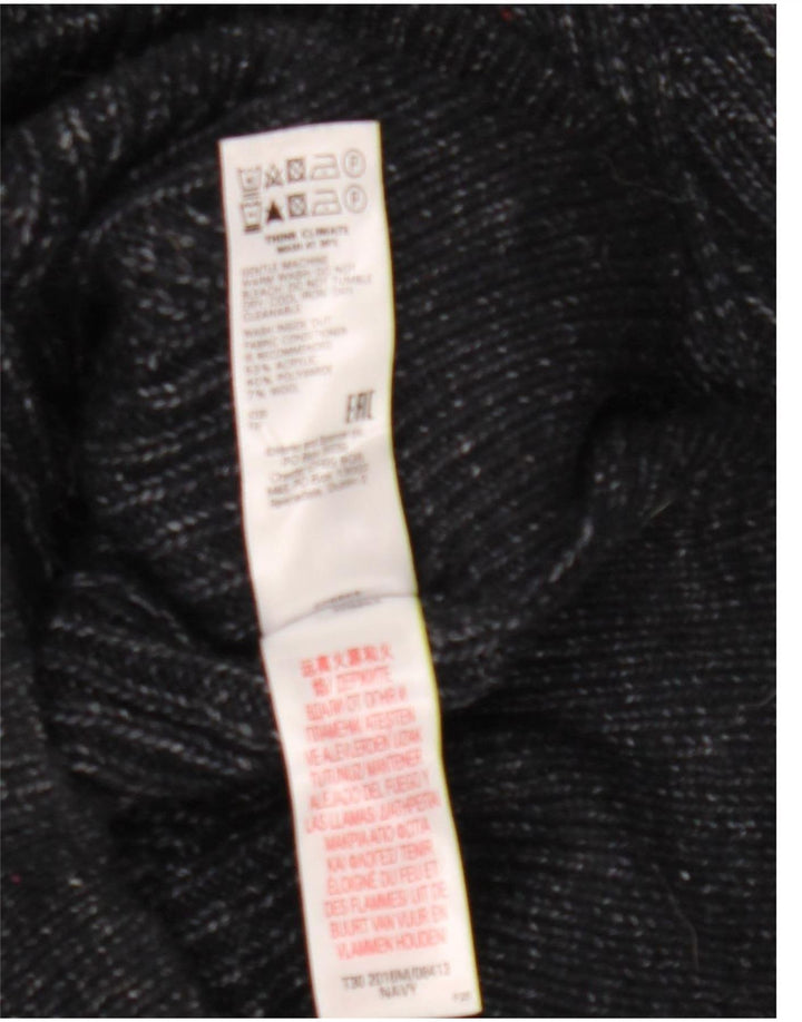 Marks & Spencer Mens Roll Neck Jumper Sweater Medium Navy Blue Flecked