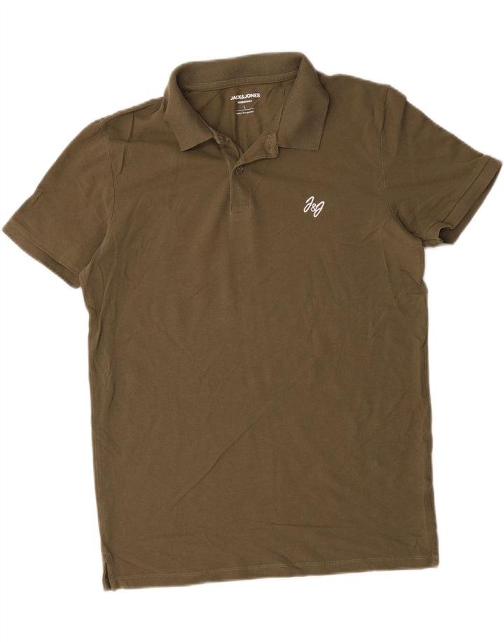 Jack & Jones Mens Polo Shirt Large Khaki Cotton