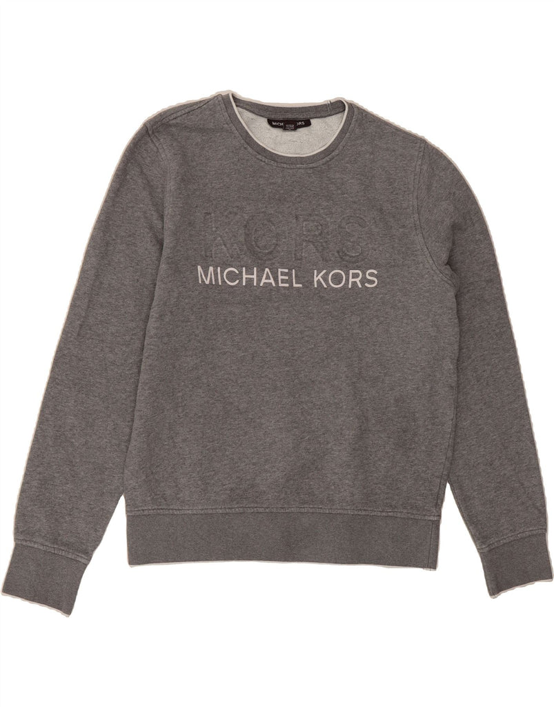 MICHAEL KORS Mens Graphic Sweatshirt Jumper Small Grey Vintage Michael Kors and Second-Hand Michael Kors from Messina Hembry 