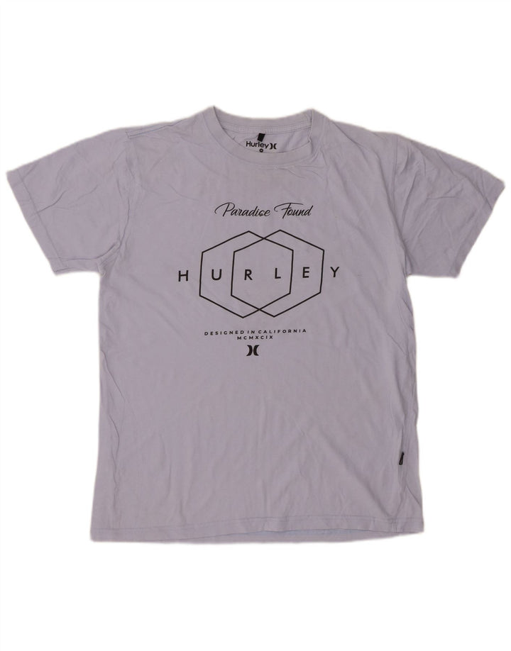 HURLEY Mens Graphic T-Shirt Top Medium Blue Cotton