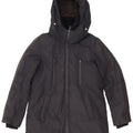 Zara Womens Hooded Parka Jacket UK 6 XS Black Polyester
