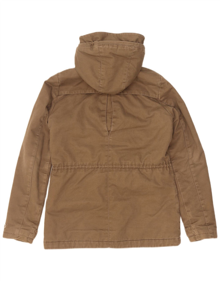 O'Neill Womens Hooded Parka Jacket UK 14 Medium Beige Cotton