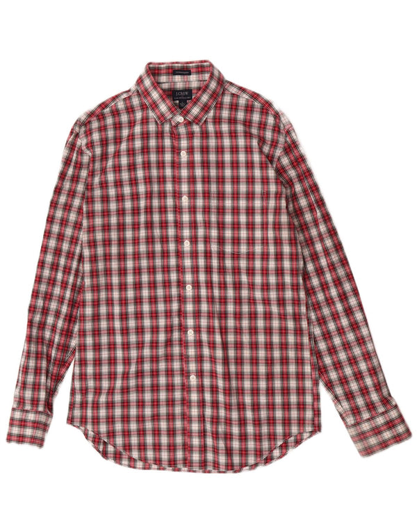 J. Crew Mens Thompson Flannel Shirt Size 16 1/2 Large Red Check Cotton
