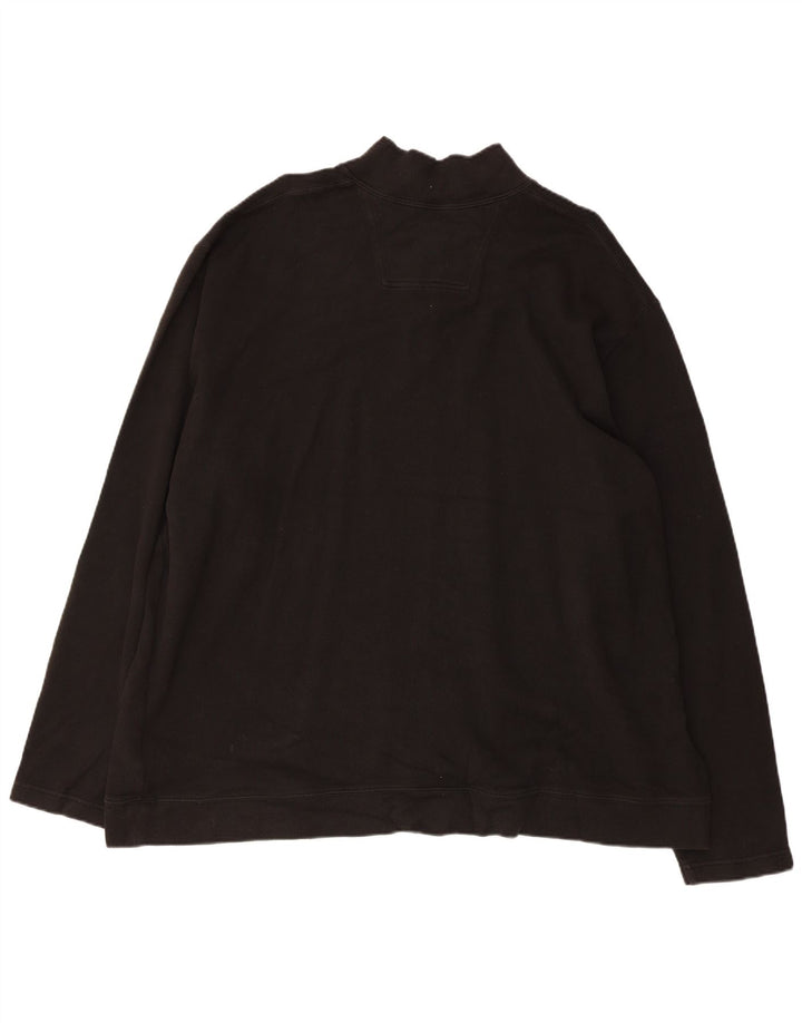 EDDIE BAUER Mens Zip Neck Sweatshirt Jumper XL Black Cotton