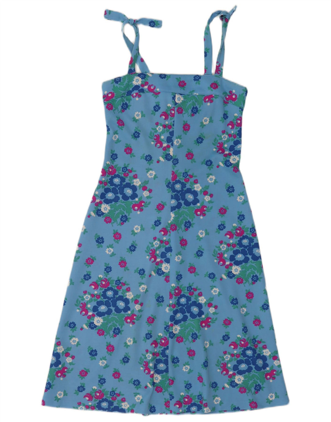 Vintage Womens Sundress UK 8 Small Blue Floral