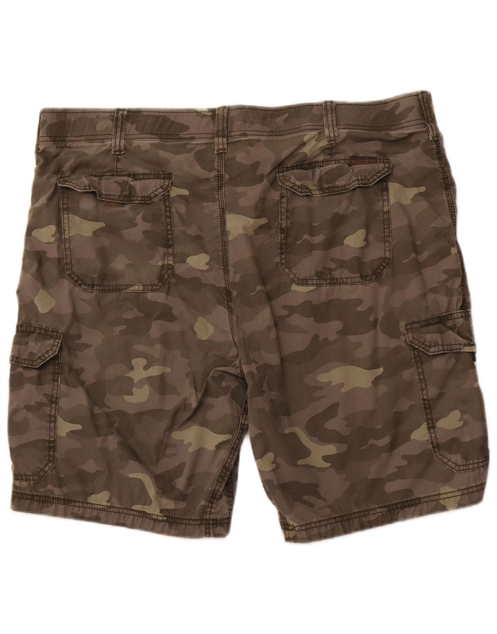 LEE Mens Extreme Motion Cargo Shorts W42 2XL Khaki Camouflage Cotton