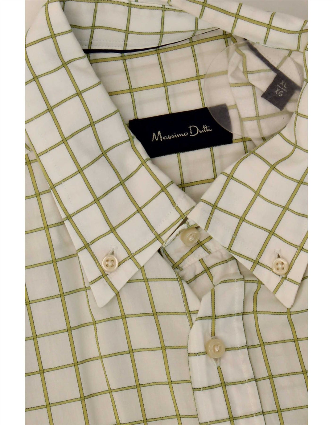 Massimo Dutti Mens Shirt XL White Check