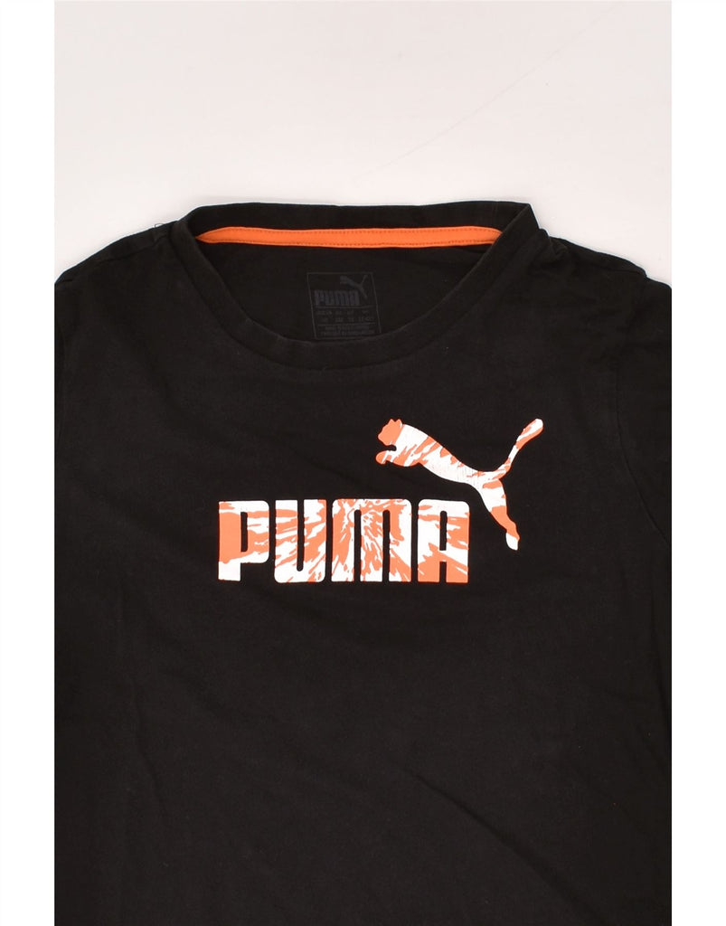 PUMA Boys Graphic T-Shirt Top 11-12 Years Black Cotton | Vintage Puma | Thrift | Second-Hand Puma | Used Clothing | Messina Hembry 