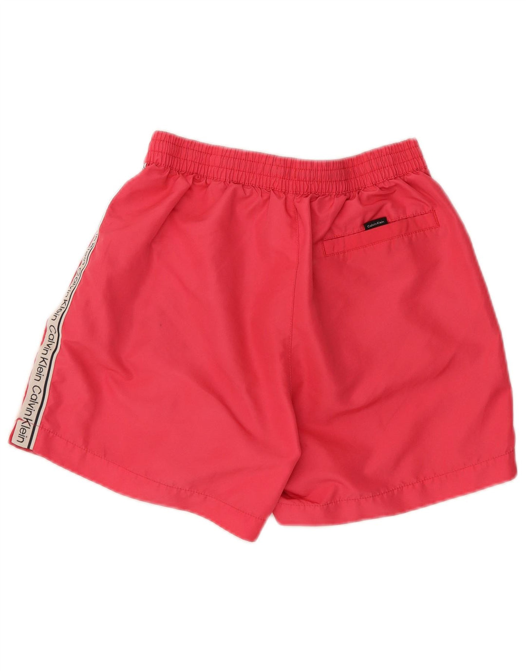 Calvin Klein Mens Graphic Swimming Shorts Small  Pink Colourblock Polyester