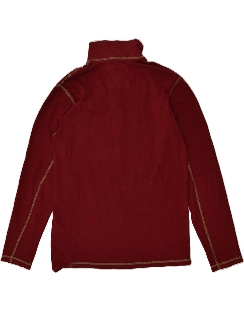 TIMBERLAND Mens Zip Neck Sweatshirt Jumper Large Burgundy Cotton | Vintage Timberland | Thrift | Second-Hand Timberland | Used Clothing | Messina Hembry 