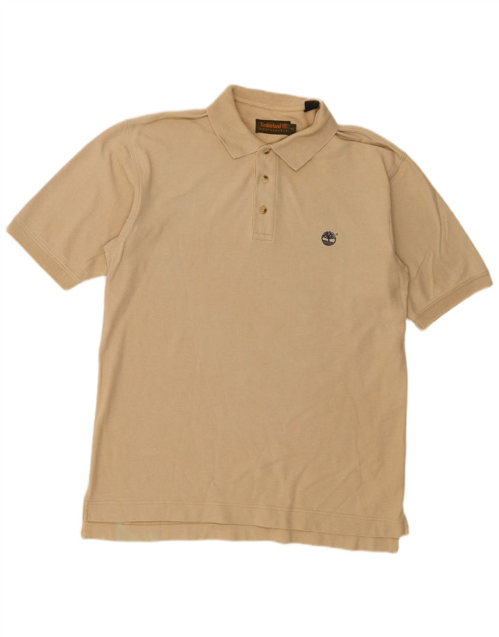 Timberland Mens Polo Shirt Small Beige Cotton