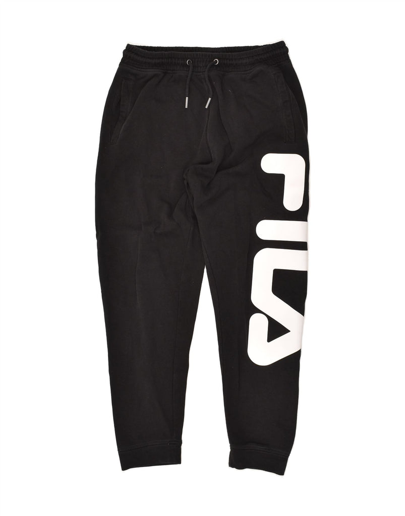 FILA Mens Graphic Tracksuit Trousers Joggers Medium Black Cotton Vintage Fila and Second-Hand Fila from Messina Hembry 