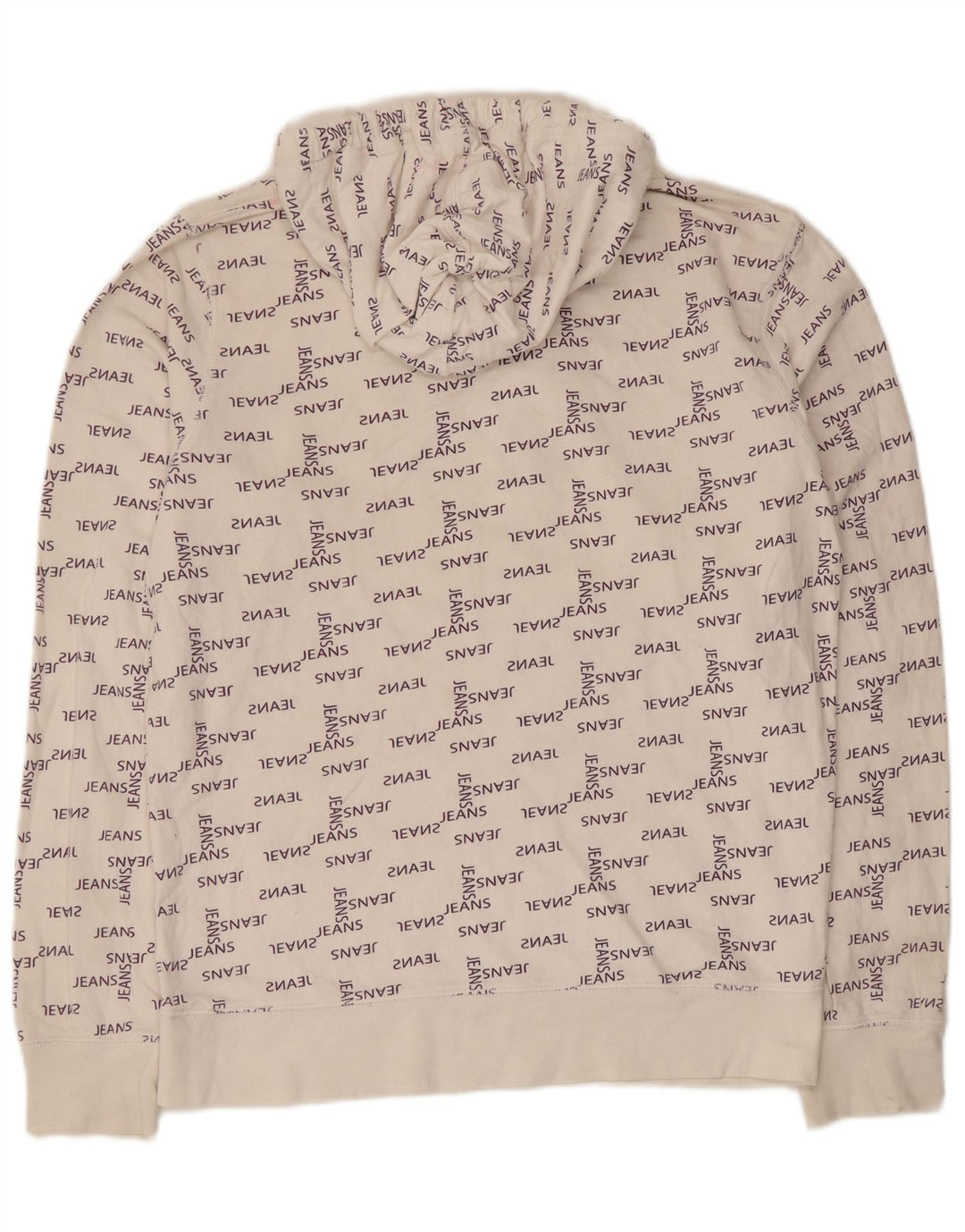 Jack & Jones Mens Graphic Hoodie Jumper Medium White Cotton