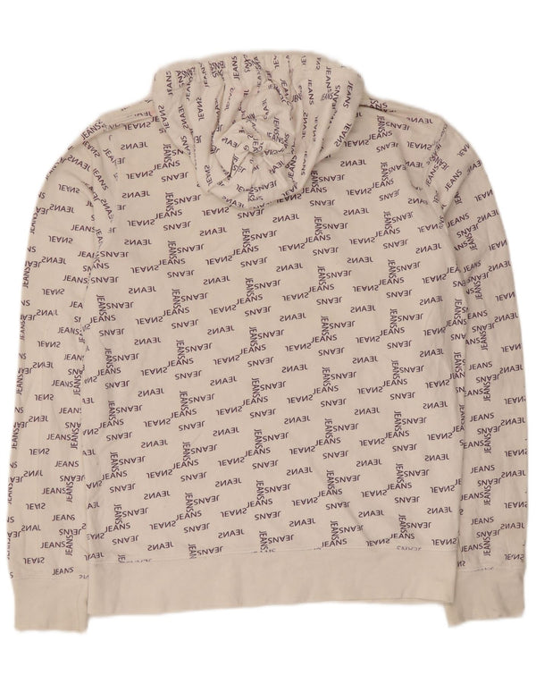 Jack & Jones Mens Graphic Hoodie Jumper Medium White Cotton