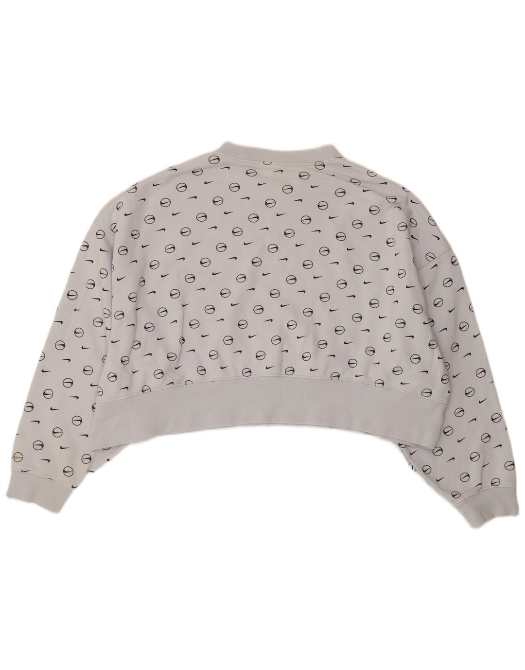 Nike Womens Oversized Crop Graphic Sweatshirt Jumper UK 14 Medium Blue