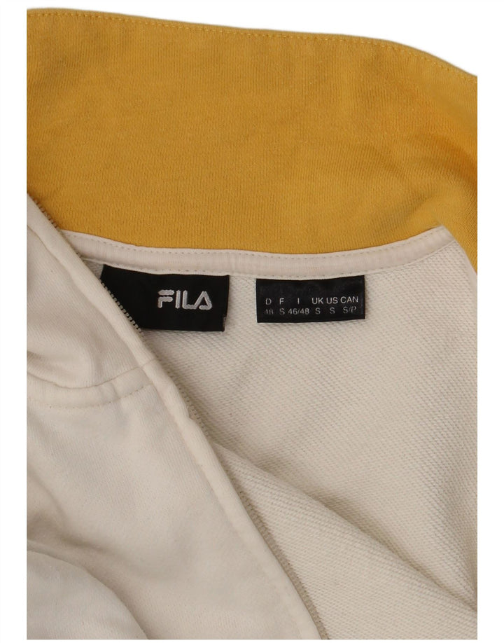 FILA Mens Tracksuit Top Jacket Small White Colourblock