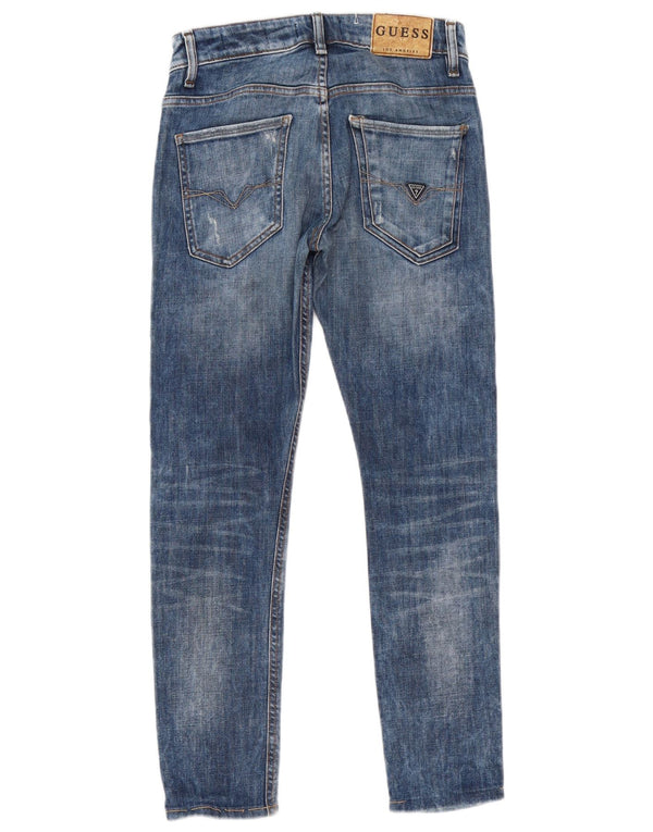 Guess Womens Los Angeles Distressed Skinny Jeans W29 L28 Blue Polyester