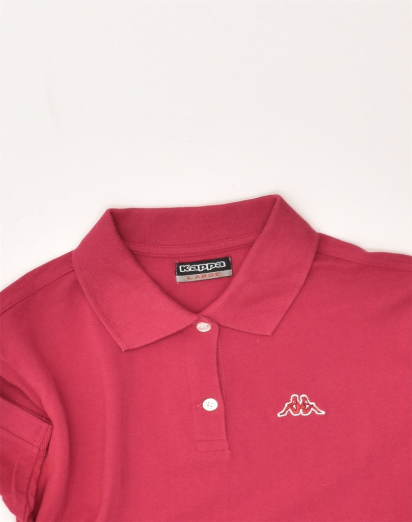 KAPPA Womens Polo Shirt UK 14 Large Pink Cotton | Vintage Kappa | Thrift | Second-Hand Kappa | Used Clothing | Messina Hembry 