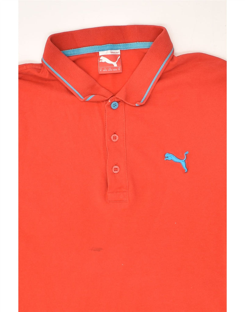 PUMA Mens Polo Shirt Medium Orange Cotton | Vintage Puma | Thrift | Second-Hand Puma | Used Clothing | Messina Hembry 