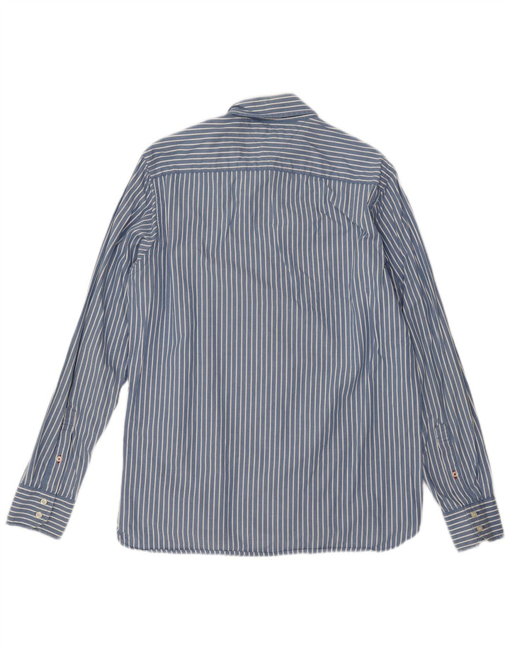 TOMMY HILFIGER Mens Shirt Medium Blue Pinstripe Cotton