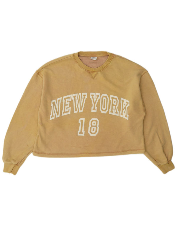 Zara Girls Graphic Oversized Sweatshirt Jumper 13-14 Years Yellow