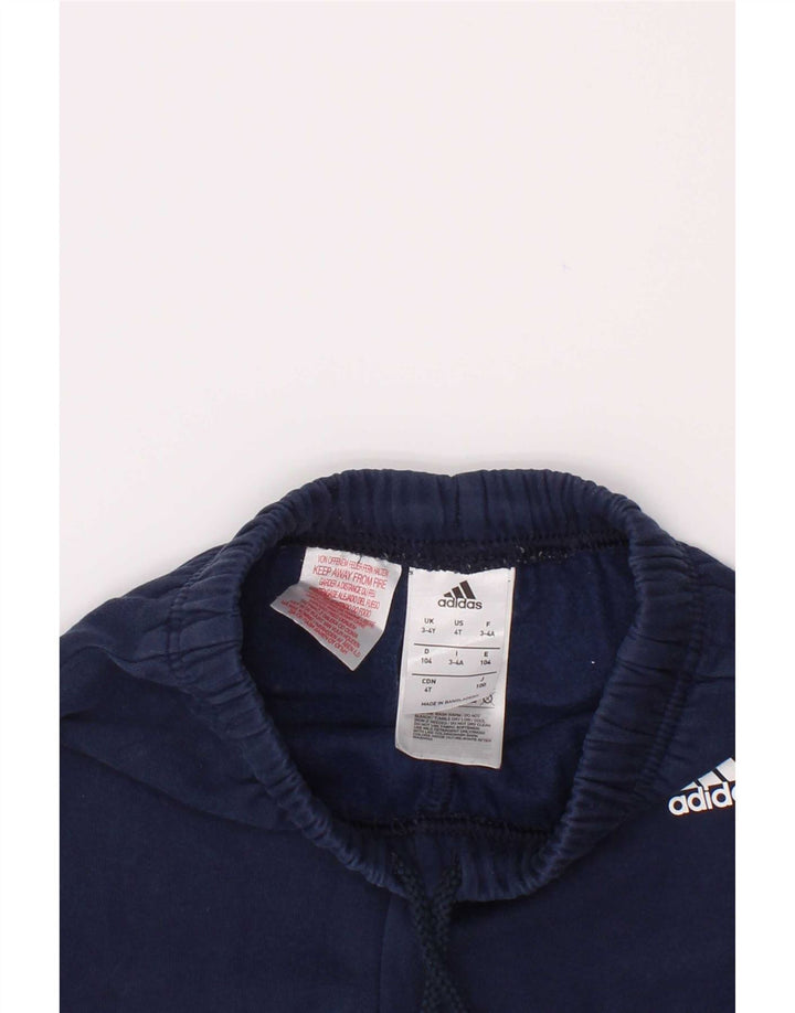 Adidas Boys Tracksuit Trousers 3-4 Years Navy Blue Cotton