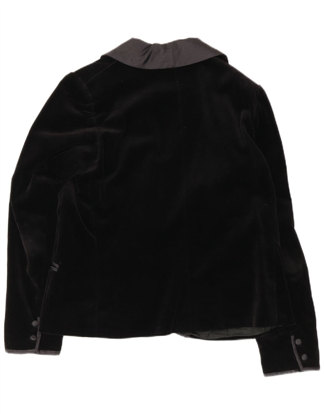 Vintage Womens 1 Button Velvet Blazer Jacket UK 16 Large Black