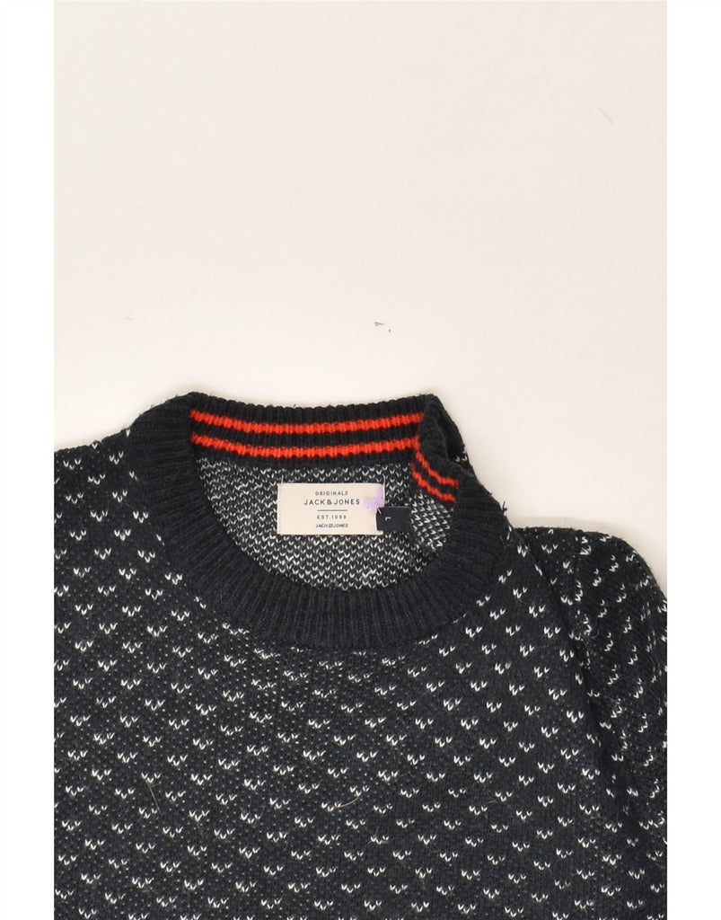 JACK & JONES Mens Crew Neck Jumper Sweater Large Navy Blue Acrylic | Vintage Jack & Jones | Thrift | Second-Hand Jack & Jones | Used Clothing | Messina Hembry 