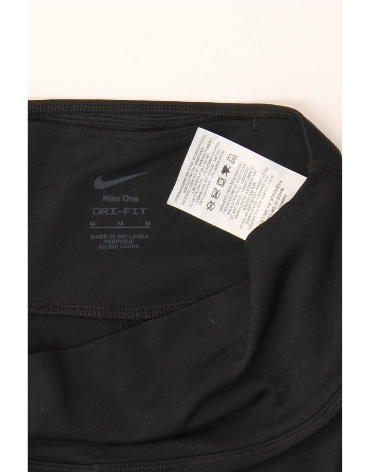 Nike Womens Dri Fit Crop Leggings UK 12 Medium Black Polyester