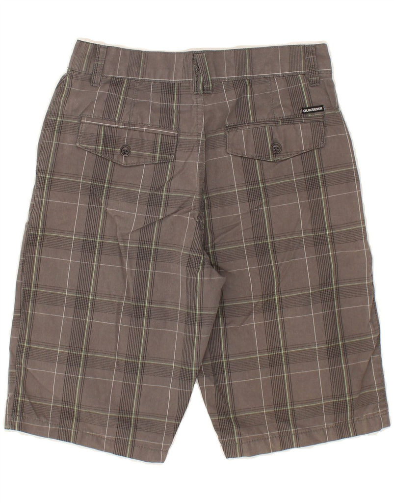 QUIKSILVER Boys Chino Shorts 11-12 Years W26  Grey Check Cotton | Vintage Quiksilver | Thrift | Second-Hand Quiksilver | Used Clothing | Messina Hembry 