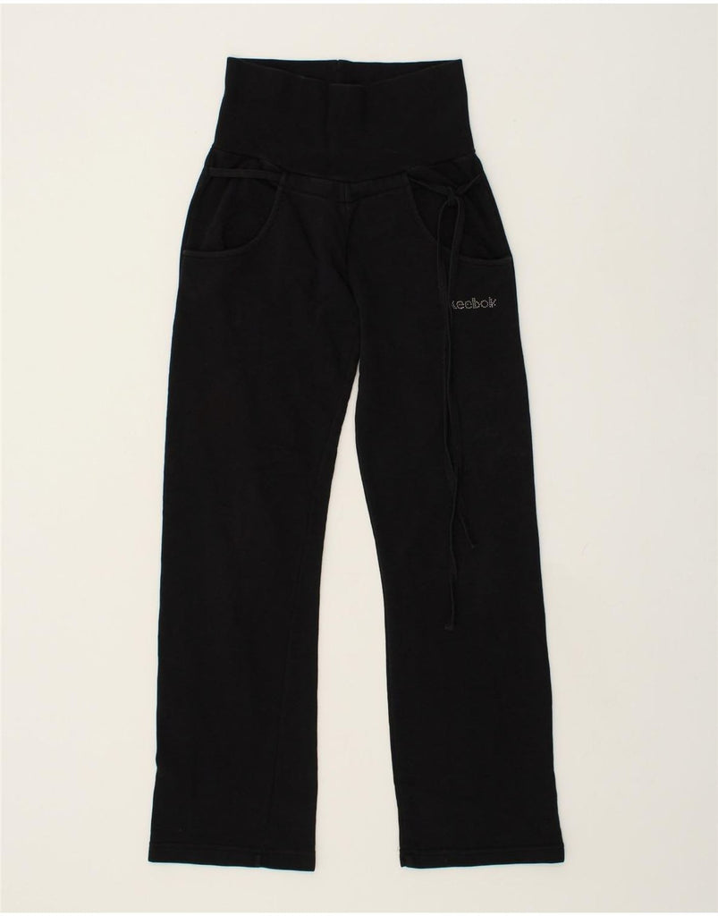 REEBOK Womens Tracksuit Trousers Small Black Cotton | Vintage Reebok | Thrift | Second-Hand Reebok | Used Clothing | Messina Hembry 