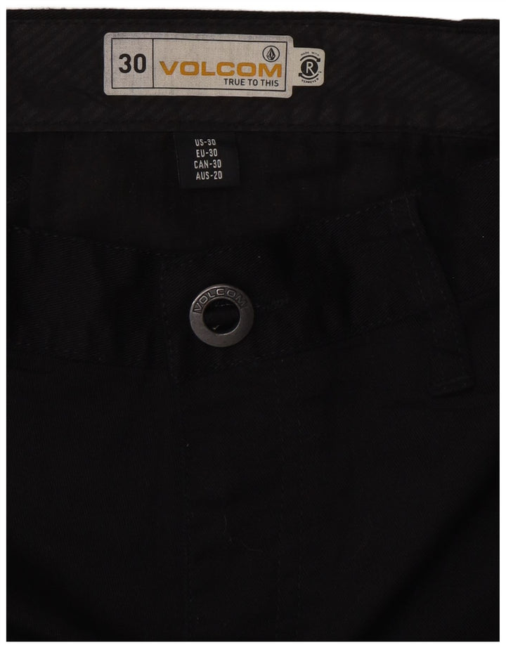 VOLCOM Mens Straight Chino Trousers W30 L30 Black Cotton