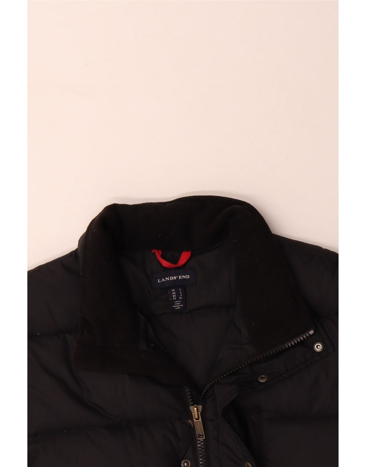 LANDS END Mens Padded Jacket UK 40 Large Black Nylon