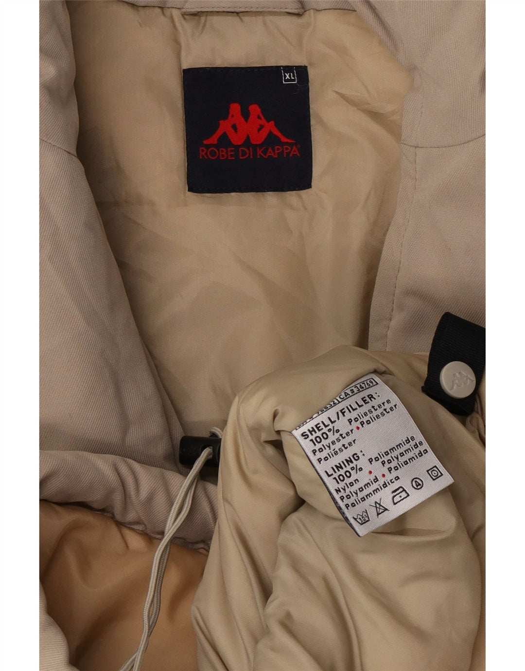 Kappa Mens Padded Jacket UK 42 XL Beige Polyester
