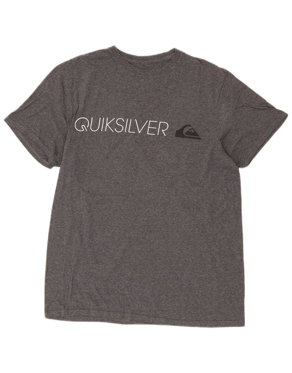 Quiksilver Mens Premium Fit Graphic T-Shirt Top Medium Grey Flecked Cotton