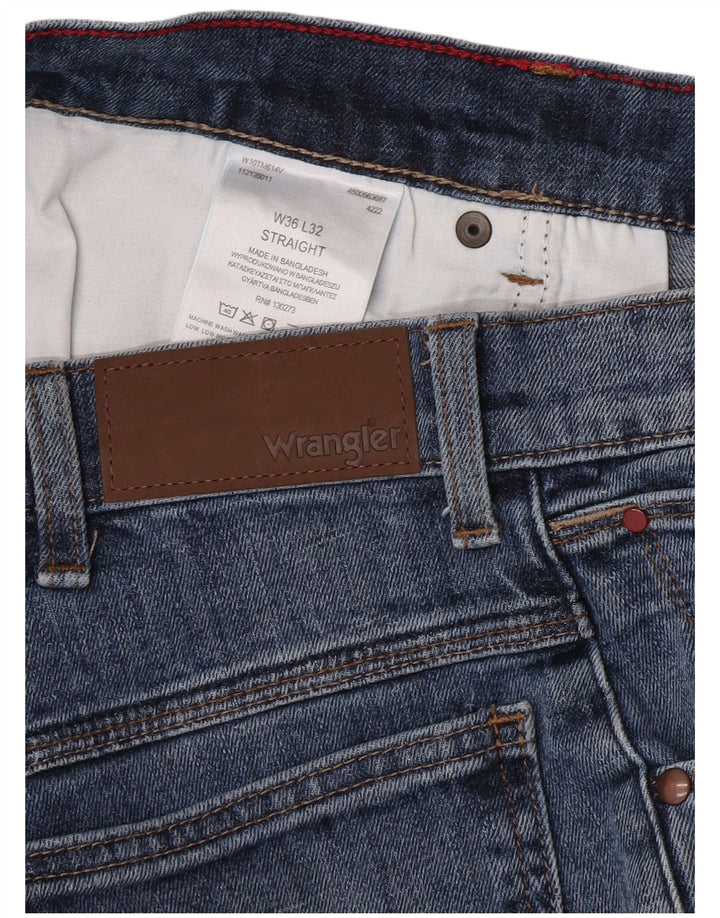 Wrangler Mens Straight Jeans W36 L29 Blue Cotton