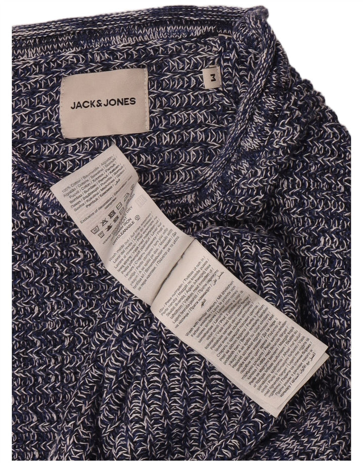 Jack & Jones Mens Crew Neck Jumper Sweater Medium Navy Blue Cotton