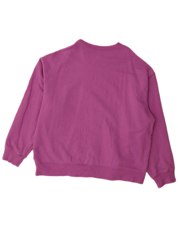 Levi's Womens Relaxed Fit Sweatshirt Jumper UK 18 XL Purple Cotton